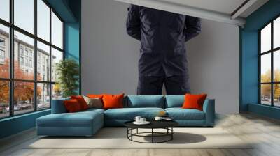 security guard full body  isolated on gray background Wall mural