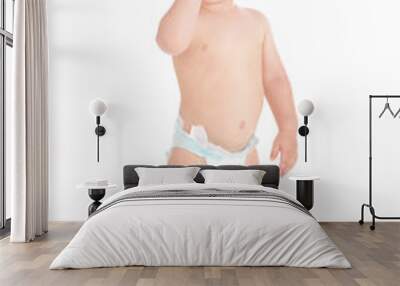 Portrait of standing little baby boy Wall mural