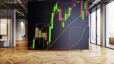 Candle stick graph chart of stock market investment trading.	 Wall mural