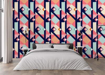 Geometric pattern in pretty colors. Modern surface pattern for backgrounds, walls and fabrics Wall mural