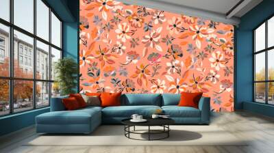 spring floral motifs with an embroidered look, perfect for printed fabric, wallpapers and decoration Wall mural