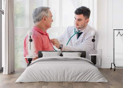 senior man being examined by a doctor Wall mural