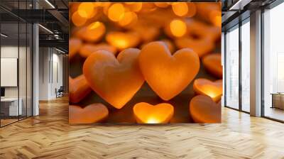 Orange Hearts Wallpaper Wall mural