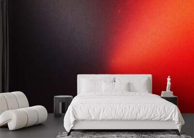 Red to black spot, color gradient rough abstract background shine bright light and glow template Wall mural