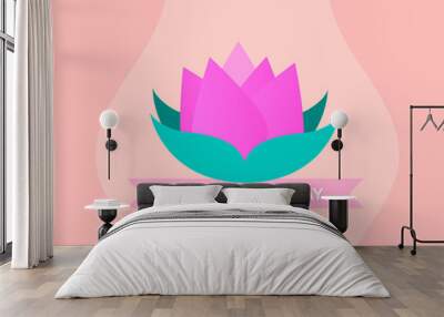 Happy Vesak Day Flat Greeting Card Wall mural