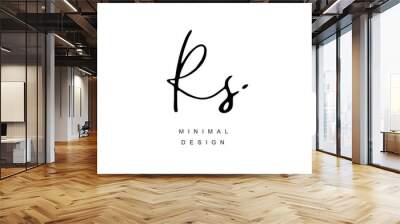 R S RS Initial handwriting or handwritten logo for identity. Logo with signature and hand drawn style. Wall mural