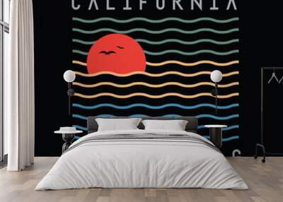 California dreaming typography vector illustration, perfect for the design of t-shirts, shirts,  Wall mural