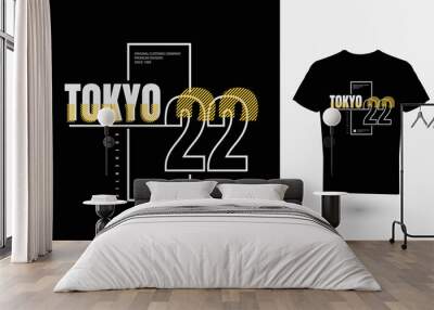 Vector illustration of text graphics, TOKYO. perfect for the design of T-shirts, hoodies, etc. Wall mural