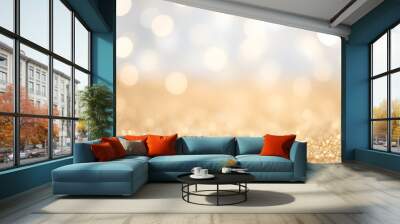 A soft background featuring shimmering gold and white bokeh lights Wall mural