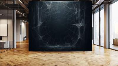 square frame on a dark background, shrouded in cobwebs on all sides Wall mural