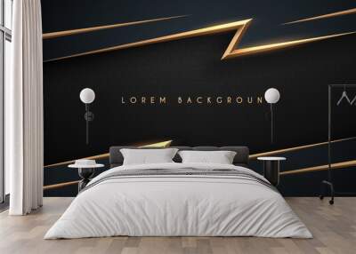 Abstract black and gold background Wall mural