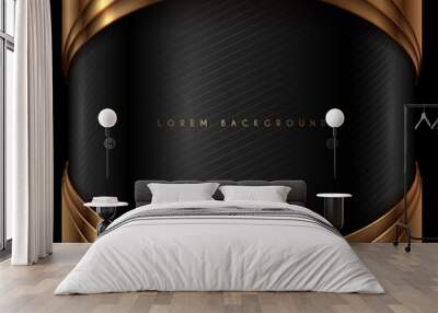 Abstract black and gold background Wall mural