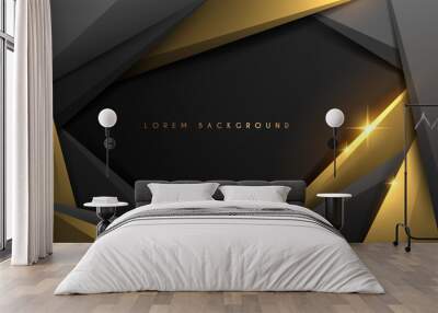 Abstract black and gold geometric shape background Wall mural