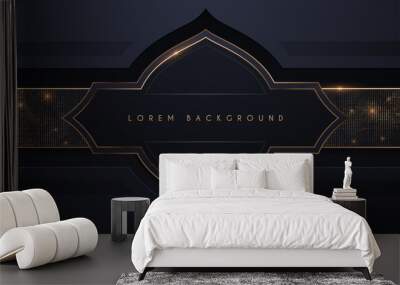 Abstract black and gold luxury background Wall mural