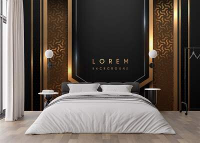 Abstract black and gold luxury background Wall mural