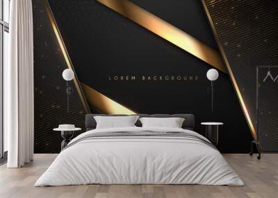 Abstract black and gold luxury background Wall mural