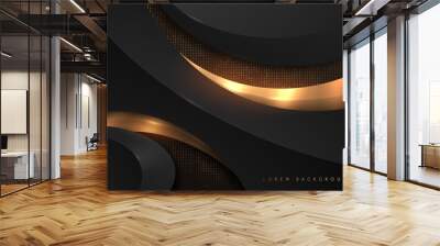 Abstract black and gold luxury background Wall mural