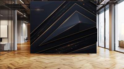 Abstract black and gold triangle shape background Wall mural