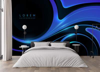 Abstract blue and black background Wall mural