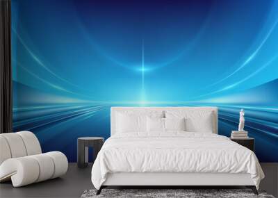 Abstract blue light lines background Wall mural