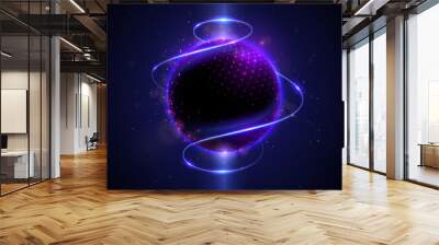 Abstract blue sphere with light effect Wall mural