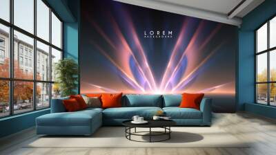 Abstract color light rays background Wall mural