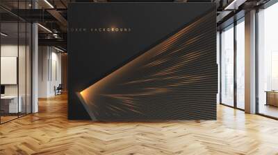 Abstract geometric black and gold lines background Wall mural