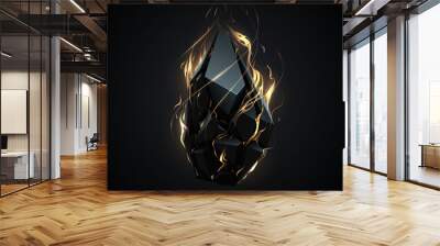 Abstract geometric object with gold light effect Wall mural