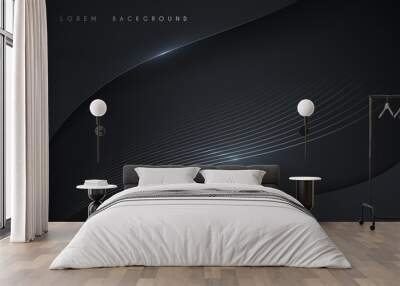 Abstract glow metal lines background Wall mural