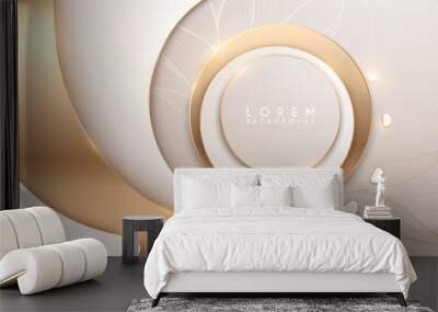 Abstract gold and white shapes background Wall mural