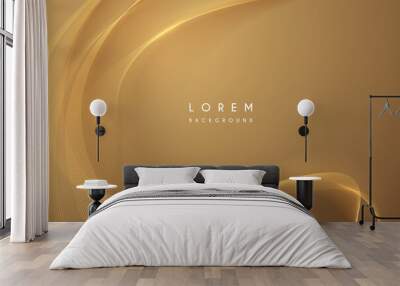 Abstract gold light threads background Wall mural