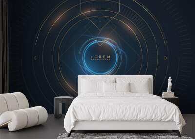 Abstract golden geometric lines background Wall mural