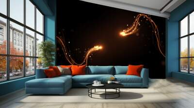 Abstract golden light motion effect Wall mural