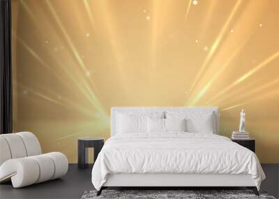 Abstract golden light rays background Wall mural