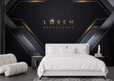 Abstract metal and gold geometric background Wall mural