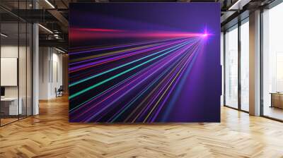 Abstract neon light rays background Wall mural