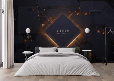 Abstract technology background with lights effect Wall mural