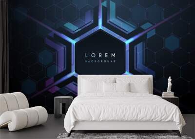 Abstract technology hexagon shapes background Wall mural