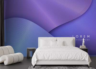 Abstract waved color lines background Wall mural