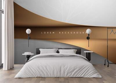 Abstract white and gold luxury paper background Wall mural