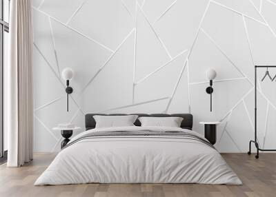 Abstract white chrome lines background Wall mural