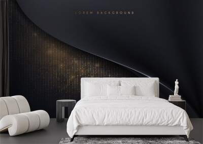 Black and gold luxury background Wall mural