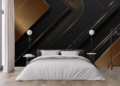 Black and gold luxury shape background Wall mural