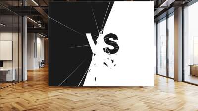 Black and white versus background with crack effect Wall mural