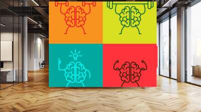 brain power icons Wall mural