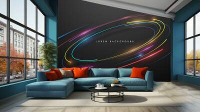 Circle multi colors lines background Wall mural