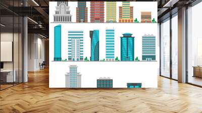 City modern flat buildings Wall mural