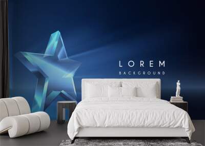 Crystal star shape with light effect Wall mural