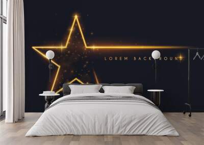 Gold glitter star shape background Wall mural