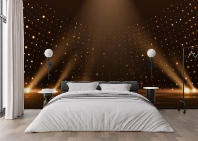 Gold lights rays scene background Wall mural